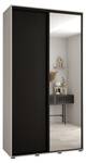 ARMOIRE À PORTES COULISSANTES DAVOS 3 Noir - Blanc - Largeur : 140 cm - 2 porte