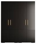 Drehtürenschrank Manhattan Ryfel 3 Schwarz - Gold - 4 Türen