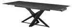 Table extensible MADRIANA Noir - Verre - 100 x 76 x 240 cm