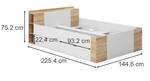 Schubladenbett Pulsar 140cm Sonoma/Wei Braun - Holz teilmassiv - 144 x 75 x 225 cm