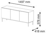 Meuble tv RAVENNA C RTV150 3D Doré - Blanc