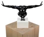 Skulptur In Balance Schwarz - Weiß - Kunststein - Kunststoff - 30 x 30 x 13 cm