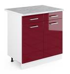 Küchenunterschrank R-Line 30480 Hochglanz Bordeaux - Weiß