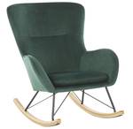 Fauteuil à bascule ELLAN Noir - Vert foncé - Vert - Chêne clair