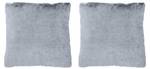 2 coussins fausse fourrure gris givré Gris - Fourrure synthétique - 40 x 5 x 40 cm