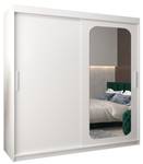 Armoire à portes coulissantes promo t2 Blanc - Largeur : 200 cm - 2 porte