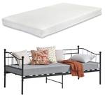 Cadre de Lit Arjeplog Acier Matelas Noir