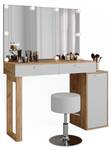 Schminktisch Regina 47735 Braun - Weiß - Holzwerkstoff - 130 x 88 x 40 cm