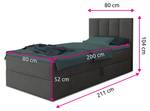 Boxspringbett Star Mini Graphit - Breite: 80 cm