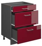 Küchenschrank mit Schublade R-Line 46970 Anthrazit - Hochglanz Bordeaux - 60 x 82 x 60 cm