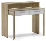 Bureau extensible blanc/chêne Beige