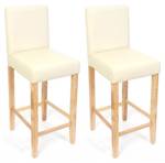 Tabouret de bar M37 (lot de 2) Simlicuir Beige