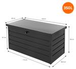 Auflagenbox 350L Grau - Metall - 63 x 63 x 120 cm