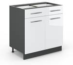 Meuble cuisine Fame-Line 35537 Anthracite - Blanc brillant