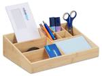 Organiseur de bureau 9 compartiments Marron - Bambou - Bois manufacturé - 33 x 9 x 21 cm