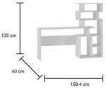 Schreibtisch Dpasqui Weiß - Holz teilmassiv - 40 x 135 x 159 cm