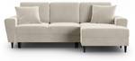 Schlaf-Ecksofa + Box MOGHAN 4 Sitzplätze Beige