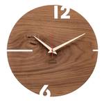 Design Wanduhr Puhr Nuss rund Braun - Holzart/Dekor - Holz teilmassiv - 30 x 30 x 4 cm