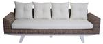 Sofa M32 Weiß - Rattan - Massivholz - 209 x 85 x 78 cm