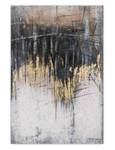 Tableau peint Turning into Gold Noir - Gris - Bois massif - Textile - 60 x 90 x 4 cm