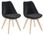 Chaise JODY Lot de 2 Noir - Textile - 58 x 82 x 49 cm