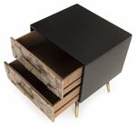 Nachttisch schwarz 2 Schubladen Beige - Holz teilmassiv - 38 x 50 x 44 cm