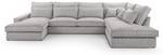 Ecksofa Burla U Grau - Holzwerkstoff - 176 x 93 x 398 cm