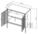 Sideboard Castelli Weiß - Metall - 80 x 83 x 40 cm