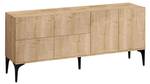 Buffet Laika Beige - Bois manufacturé - 40 x 80 x 180 cm