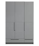 Kleiderschrank Pure Grau - Massivholz - Holzart/Dekor - 142 x 215 x 60 cm