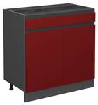 Meuble cuisine R-Line 39724 Anthracite - Rouge