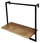 Wandregal Hängeregal Dock Schwarz - Braun - Metall - Massivholz - 50 x 50 x 25 cm