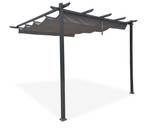 Pergola adossée MIRA Gris lumineux - Profondeur : 400 cm