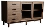 Sideboard Eurynom Ⅲ Braun - Holzwerkstoff - Metall - Massivholz - Holzart/Dekor - 40 x 75 x 140 cm