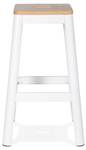 Tabouret De Bar LIDYA Blanc - Bois massif - 44 x 75 x 44 cm