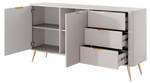 Buffet bas ELONARIA Beige - Bois manufacturé - 38 x 81 x 163 cm