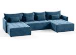 Ecksofa Big Sofa Eckcouch Molo U Form Blau