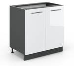 Meuble bas sous-évier Fame-Line 35534 Anthracite - Blanc brillant