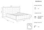 Bett mit Box und Doppelkopfteil MAMAIA Beige