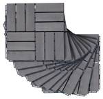 Set de 10 dalles de jardin Alliste Gris - Bois massif - Bois/Imitation - 30 x 30 x 2 cm