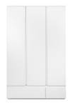 Armoire 3 portes 2 tiroirs blanc H191 cm Blanc - Bois manufacturé - 55 x 191 x 120 cm