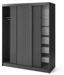 Kleiderschrank Nero Basic Schwarz - Breite: 120 cm - 3 Türen