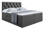 Boxspringbett ROMAN Hochglanz Schwarz - Breite: 200 cm - H4