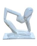 Skulptur Denkender Weiß Marmoroptik Weiß - Kunststoff - Stein - 28 x 36 x 7 cm