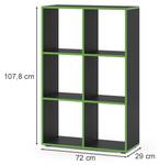 Meuble de rangement cube  37182 Noir - Vert - Bois manufacturé - 72 x 107 x 29 cm