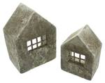 Haus Beton-Style Set 2tlg. Grau - Kunststoff - Stein - 14 x 19 x 9 cm