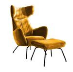 Fauteuil LOTTE Velvet avec tabouret Jaune