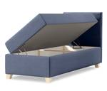 Einzelbett Boxspringbett Anter Mini Nachtblau - Breite: 80 cm - Bettkasten rechts