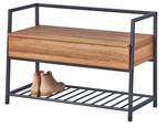 Schuhschrank mit Behälter und Ablage Braun - Metall - 61 x 39 x 90 cm