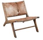 Fauteuil en bois d'acajou et peau de chè Bois manufacturé - 67 x 70 x 77 cm